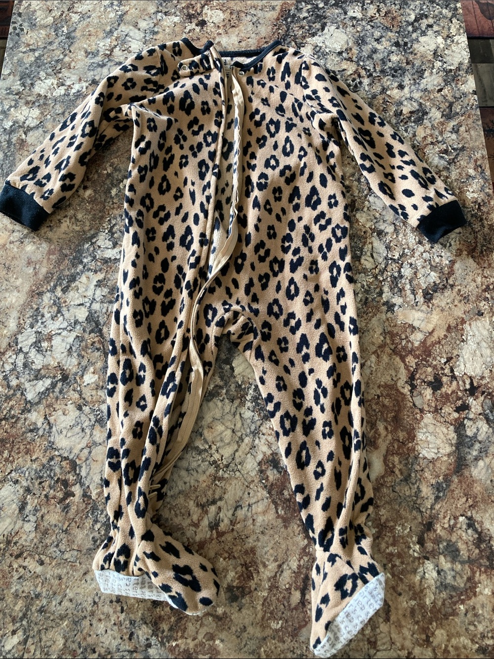 Carter's Leopard-Print Footed One-Piece in Tan and Black